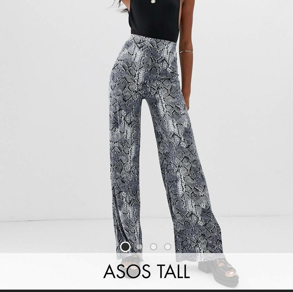 Snake Print Wide Leg Pants size 14 Long